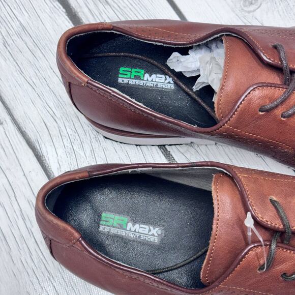 SR MAX Men's Brown Beaufort MaxTRAX Soft Toe Dress Shoe Slip Rest. Size 11.5 - Picture 2 of 8